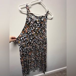 Torrid Size 4 High Neck Black Floral Baby Doll Dress